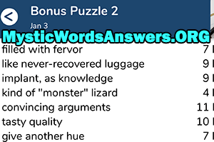 January 3 7 little words bonus answers