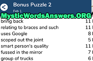 February 1 7 little words bonus answers