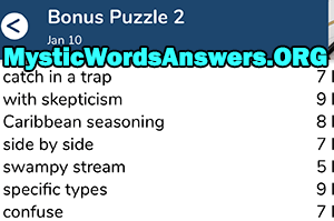 January 10 7 little words bonus answers