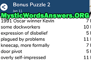 January 11 7 little words bonus answers