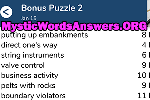 January 15 7 little words bonus answers
