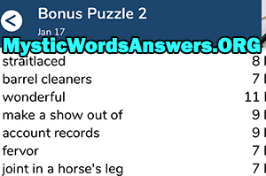 January 17 7 little words bonus answers