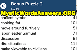 January 19 7 little words bonus answers
