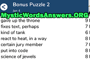January 4 7 little words bonus answers