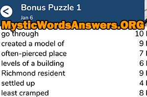 January 6 7 little words bonus answers