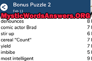 February 11 7 little words bonus answers
