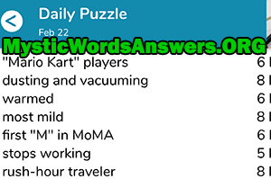 February 22 7 little words answers