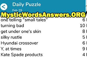 February 29 7 little words answers