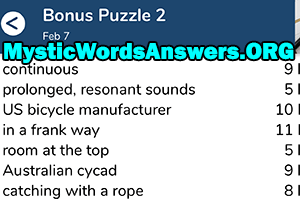 February 7 7 little words bonus answers