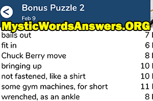 February 9 7 little words bonus answers