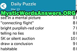 March 13 7 little words answers