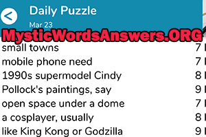 March 23 7 little words answers