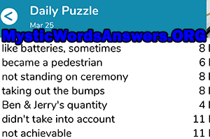 March 25 7 little words answers