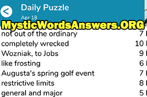 April 18th 7 little words answers