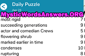 April 21th 7 little words answers