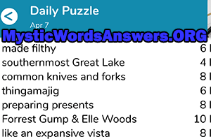 April 7th 7 little words answers