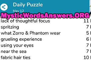 May 12th 7 little words answers