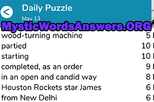 May 13th 7 little words answers