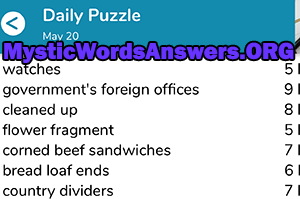 May 20th 7 little words answers