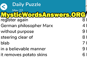 May 22th 7 little words answers
