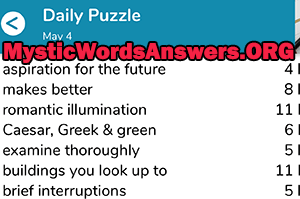 May 4th 7 little words answers