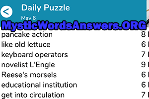 May 6th 7 little words answers