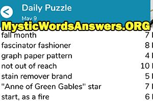 May 9th 7 little words answers