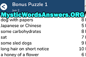 June 2nd 7 little words bonus answers