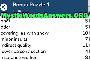 July 18th 7 little words bonus answers