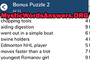 June 21st 7 little words bonus answers