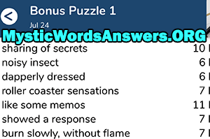 July 24th 7 little words bonus answers