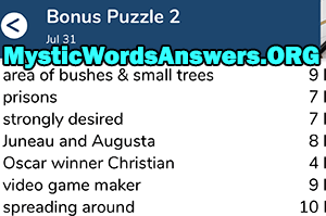 June 31st 7 little words bonus answers