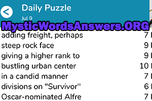 July 9th 7 little words answers