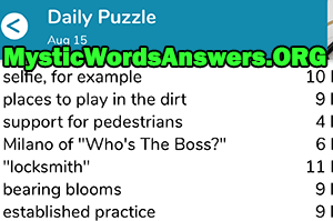 August 15th 7 little words answers