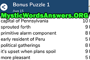 August 15th 7 little words bonus answers