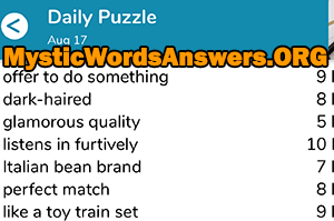 August 17th 7 little words answers