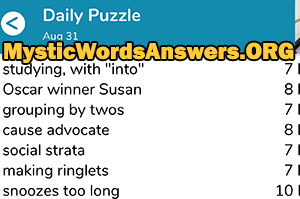 August 31st 7 little words answers