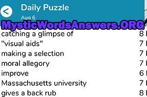 August 6th 7 little words answers