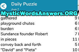 August 7th 7 little words answers