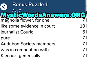 August 7th 7 little words bonus answers