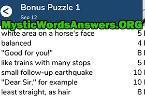 September 12th 7 little words bonus answers