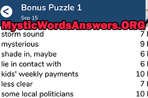 September 15th 7 little words bonus answers