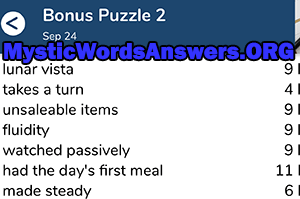 September 24th 7 little words bonus answers