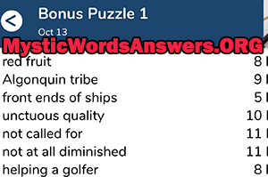 October 13th 7 little words bonus answers