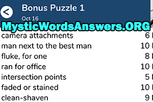 October 16th 7 little words bonus answers