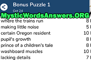 October 24th 7 little words bonus answers
