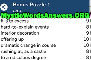 October 31st 7 little words bonus answers
