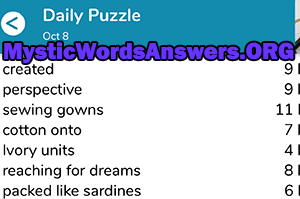 October 8th 7 little words answers