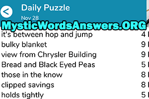 November 28th 7 little words answers