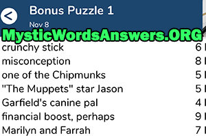 November 8th 7 little words bonus answers